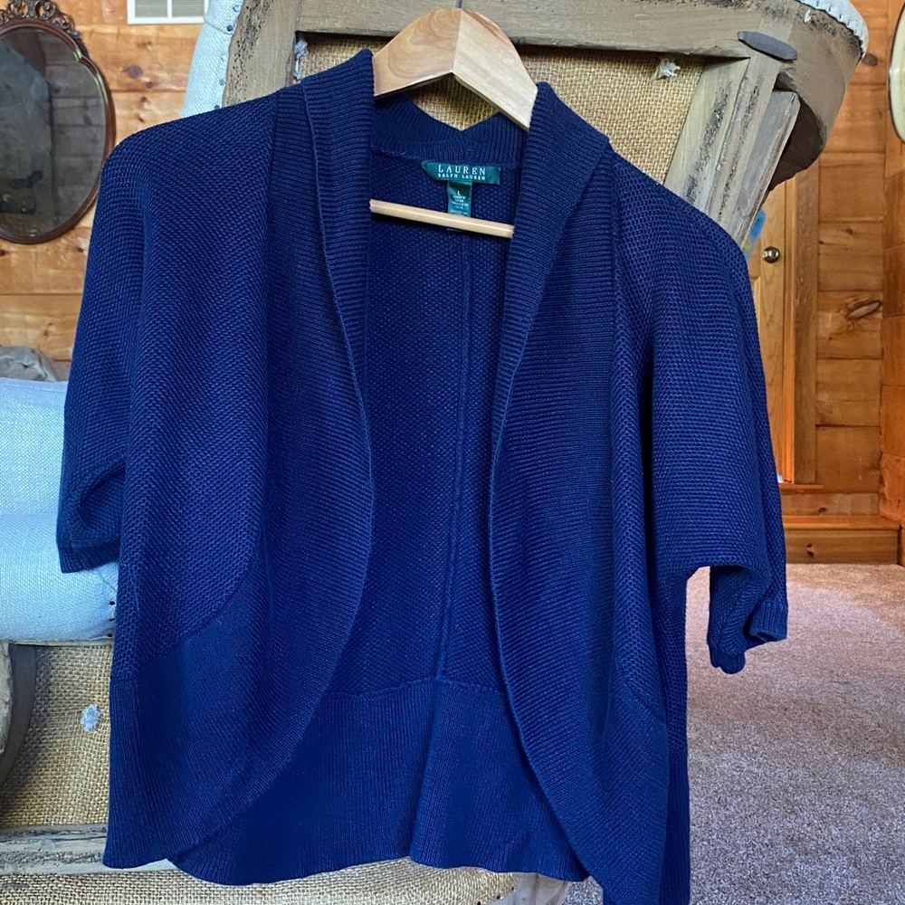 Lauren Ralph Lauren Blue Knit Sweater (size large)